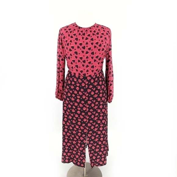Closet London Curves Animal Print Dress Pink Black 18 retro party cocktail - Picture 1 of 9